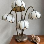 Antieke Art Nouveau Tiffany Lamp Waterlelie In Brons thumbnail 20