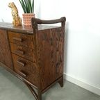 Hout Met Bamboe Dressoir Met Lades, Vintage Sideboard thumbnail 4