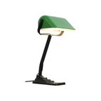 Art Deco Bureaulamp Notarislamp Erpe Model 52 Emaille Kap Groen thumbnail 3