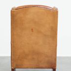 Karaktervolle Schapenleren Oorfauteuil/ Armchair Met Een Tijdloos Design En Zwarte Biezen thumbnail 4