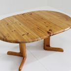 Vintage Deense Ronde Uitschuifbare Eettafel Pine Wood Jaren 60 thumbnail 2