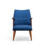 Deens Design Opnieuw Gestoffeerde Blauwe Cocktail Stoel, 1960S thumbnail 2