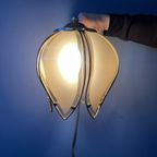 Vintage Hollywood Regency Gouden Bloem Wandlamp thumbnail 4