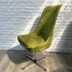 4X Draaistoelen Midcentury Space Age – Lübke Groen, Fluweel thumbnail 7