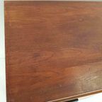 Vintage Teak Houten Bureau | Bureautje 2 Lades thumbnail 8