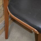 Retro Stoeltje Teak Met Zwarte Bekleding thumbnail 6
