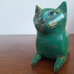 Houten Groene Poes Met Karakter thumbnail 3