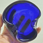 Kobalt Blauwe Vintage Murano Glas Asbak thumbnail 4
