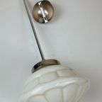 Art Deco Opalen Plafondlamp, 1950’S thumbnail 5