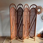 Rotan Bamboe Kamerscherm Vintage thumbnail 2