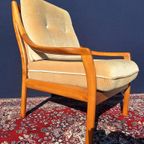 Vintage Design Fauteuil, Kersenhout, Mohair, Wilhelm Knoll thumbnail 3