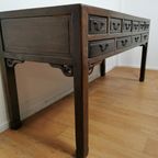 Grote Antieke Vintage Ladekast, Sidetable Muurtafel, Toonbank thumbnail 20