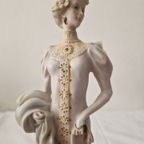 Vintage M.p Capodimonte Sculpture Woman Figure With Umbrella thumbnail 2