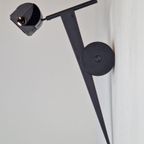Postmodern Debsch Aster Wandlamp Metaal Spot Italy Zwart ´90 thumbnail 2