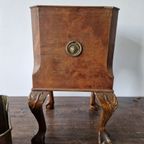 Chippendale-stijl Mahoniehouten Plantenbak / Kolenkit Met Klauwpoten – Ca. 1900 thumbnail 8