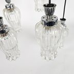 Vintage - Cascade - Messing Hanglamp Met 5 Glazen Kelken - 60'S thumbnail 4