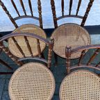 Set Van 6 Originele Thonet Stoelen Met Gave Webbing Zittingen Prijs/Hele Set thumbnail 10