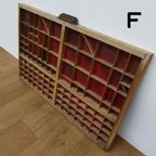 Brocante, Bruine Antieke Houten Letterbak, Wanddecoratie F thumbnail 7