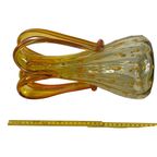 Hand Made Italian Glass Vase (Large)- Amber Colored With Yellow And Orange Details - Excellent Qu thumbnail 8