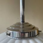 Lamp Hanglamp Art Deco 1930 Ufo Vorm Wit Glas Frans thumbnail 7