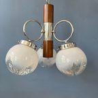 Mazzega Murano Kroonluchter / Space Age Glazen Hanglamp / Mid Century 70S Vintage Plafondlamp thumbnail 7