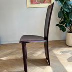 Set Van 4 Frag Italia Eetkamerstoelen – Aubergine Leer thumbnail 6
