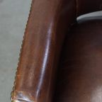 Geweldige Set Van 2 Cognac Kleurige Rundleren Ralph Lauren Design Eetkamerstoelen thumbnail 4