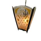 Amsterdams School Stijl - Lantaarn - Hanglamp - Glas - Messing - 1930's thumbnail 6