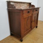 Vintage Frans Dressoir Commode, Ladekast Badkamermeubel Marmer Blad 115 thumbnail 10