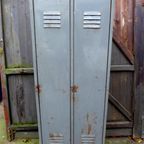 Mooie Blauwe Industriele Metalen Locker Kast thumbnail 21