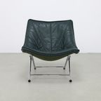 Foldable Lounge Chair In Leather By Teun Van Zanten For Molinari, 1970S thumbnail 3