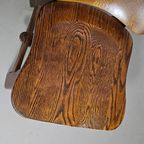 4 X Brutalist Oak Dining Chairs / 60's thumbnail 16