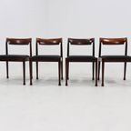Set Of 4 Solid Rosewood Dining Chairs Danish Design 1960S thumbnail 4