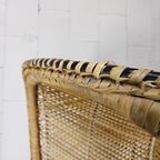 Vintage Geweven Rotan / Rattan Stoel / Luie Bohemian Stoel ( Lazy Rotan Chair ) thumbnail 9