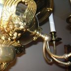 Antieke Verzilverde Godslamp, Kerk Lamp Met Engelen thumbnail 6