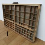 Brocante, Bruine Antieke Houten Letterbak, Wanddecoratie I thumbnail 12