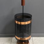 Metal And Teak Umbrella Stand 1960S thumbnail 7