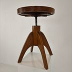 Art Deco Verstelbare Pianokruk Met Leren Zitting – Ca. 1920 thumbnail 4