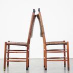 Set Van 6 Schuitema Eetkamerstoelen Uit De Shaker Collectie Met Gevlochten Leren Zitting thumbnail 6