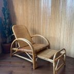 Vintage Boho Rotan Ligstoel Lounge Chair '60 Verstelbaar thumbnail 9