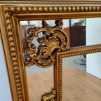 Grote Vintage Goudkleurige Spiegel, Schouwspiegel Badkamerspiegel 103 thumbnail 5