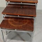 Set Van 3 Vintage Mid Century Mimiset Bijzettafels thumbnail 2