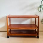 Vintage Deense Teak Bijzettafel Trolley Jaren 60 thumbnail 11