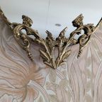 Antieke Messing Kuifspiegel Ovaal thumbnail 8