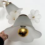 Set Van 2 Messing Art Deco Muurlampen Bloem, 1960's thumbnail 7