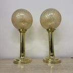 Set Of 2 Large Globe Glass Table Lamps , 1970S thumbnail 4