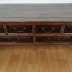 Grote Antieke Vintage Ladekast, Sidetable Muurtafel, Toonbank thumbnail 17