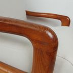 Vintage Deense Dyrlund Fauteuil Nieuw Gestoffeerd Off White thumbnail 7
