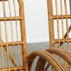 Set Van 2 Luxe Franse Rotan Vintage Design Fauteuils Uit De Jaren ’50 thumbnail 9