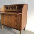 Vintage Zweedse Secretaire Met Ingelegde Kap thumbnail 4